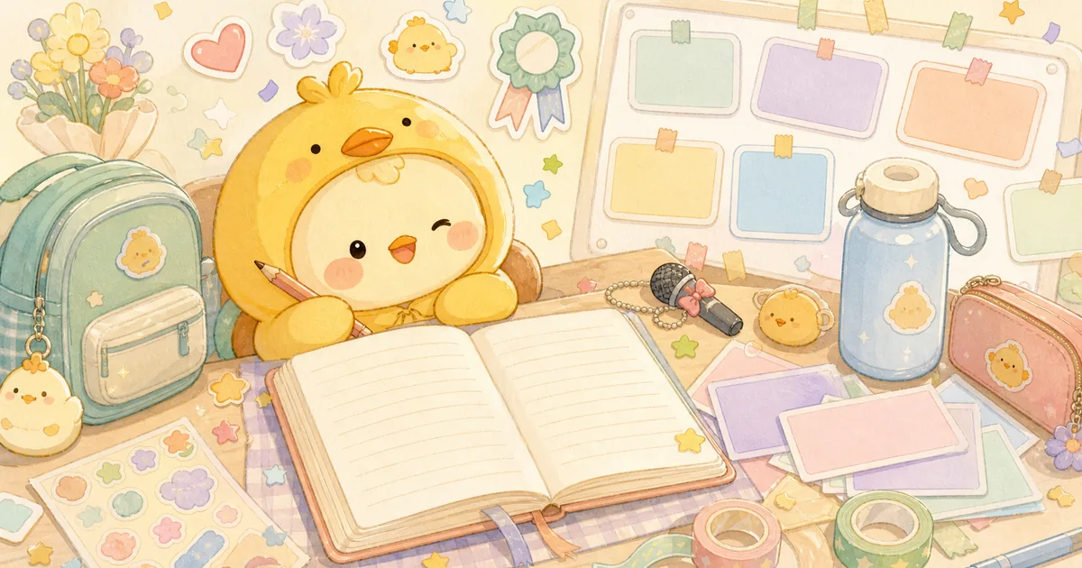 Thumbnail blog diary setelah presentasi bergaya curation banner Mongle Haru