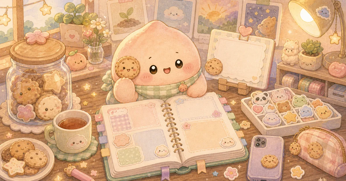 Thumbnail blog ide diary dari cookie harian dengan ilustrasi Mongle Haru