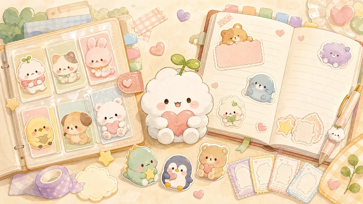 Ilustrasi ide diary dengan karakter Mongle dengan suasana diary Mongle Haru
