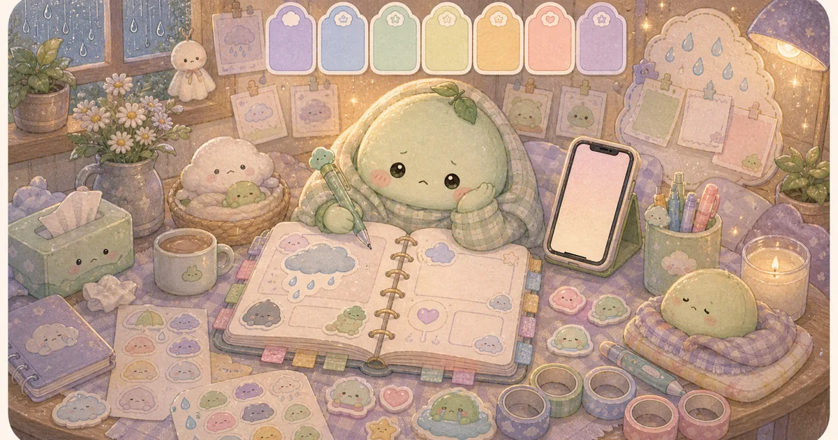 Thumbnail blog ide halaman diary untuk mood buruk dari Mongle Haru