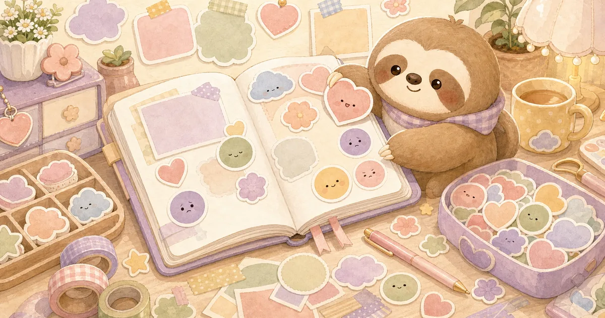 Thumbnail blog ide stiker mood untuk diary dengan ilustrasi Mongle Haru