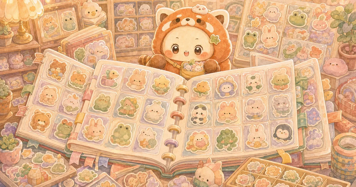 Thumbnail blog koleksi stiker diary bergaya curation banner Mongle Haru