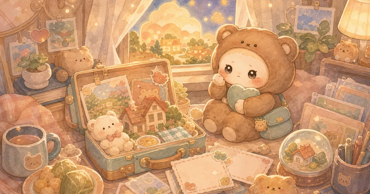 Thumbnail blog menulis diary saat kangen rumah bergaya curation banner Mongle Haru
