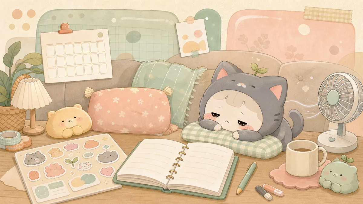 Ilustrasi menulis diary saat tidak mood dengan suasana diary Mongle Haru
