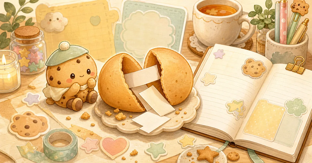 Thumbnail blog prompt cookie untuk catatan harian bergaya curation banner Mongle Haru