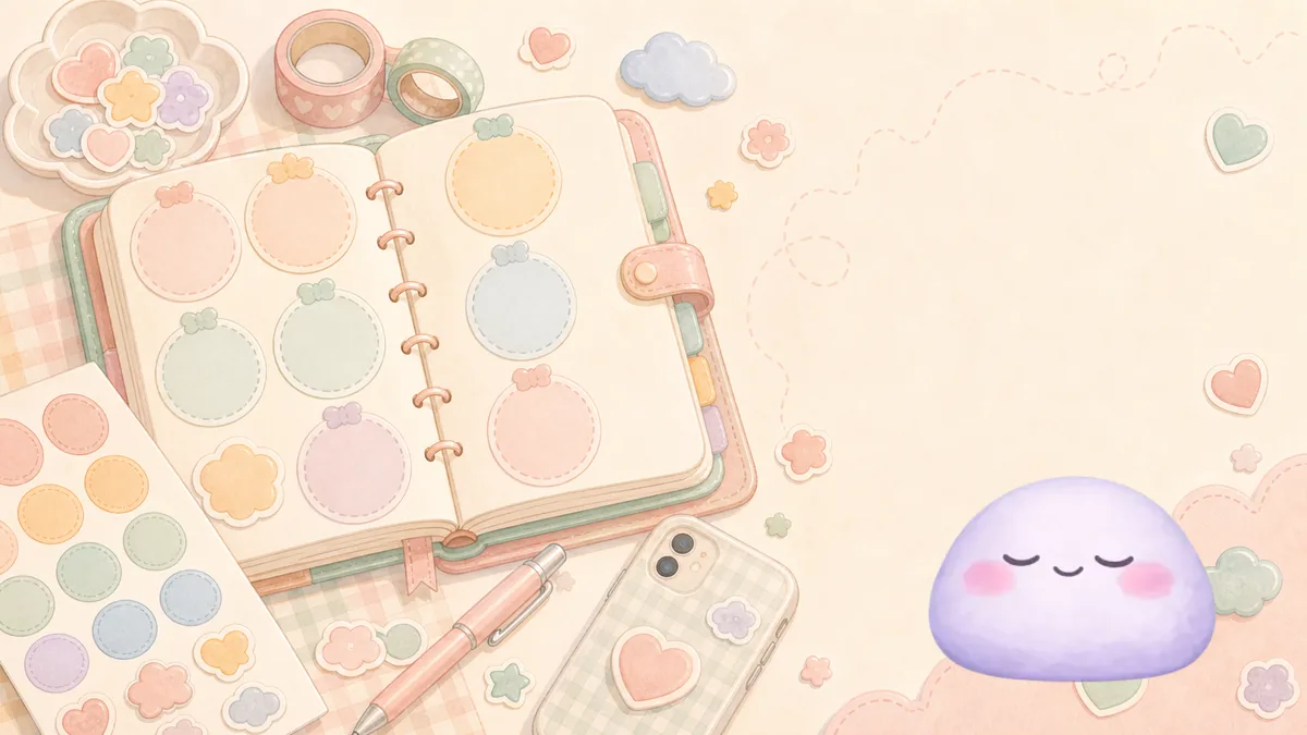 Stiker Mood Diary dengan catatan kecil di Mongle Haru