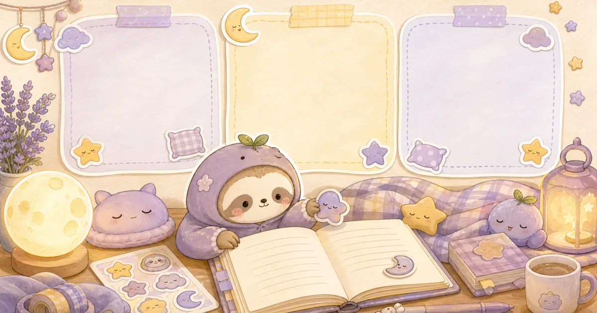 Thumbnail blog template diary malam bergaya curation banner Mongle Haru