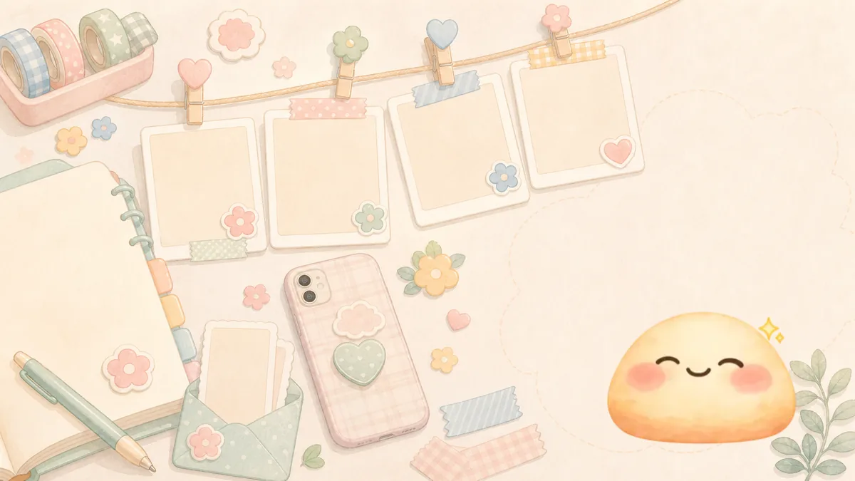 Timeline Diary Dengan Foto dengan catatan kecil di Mongle Haru