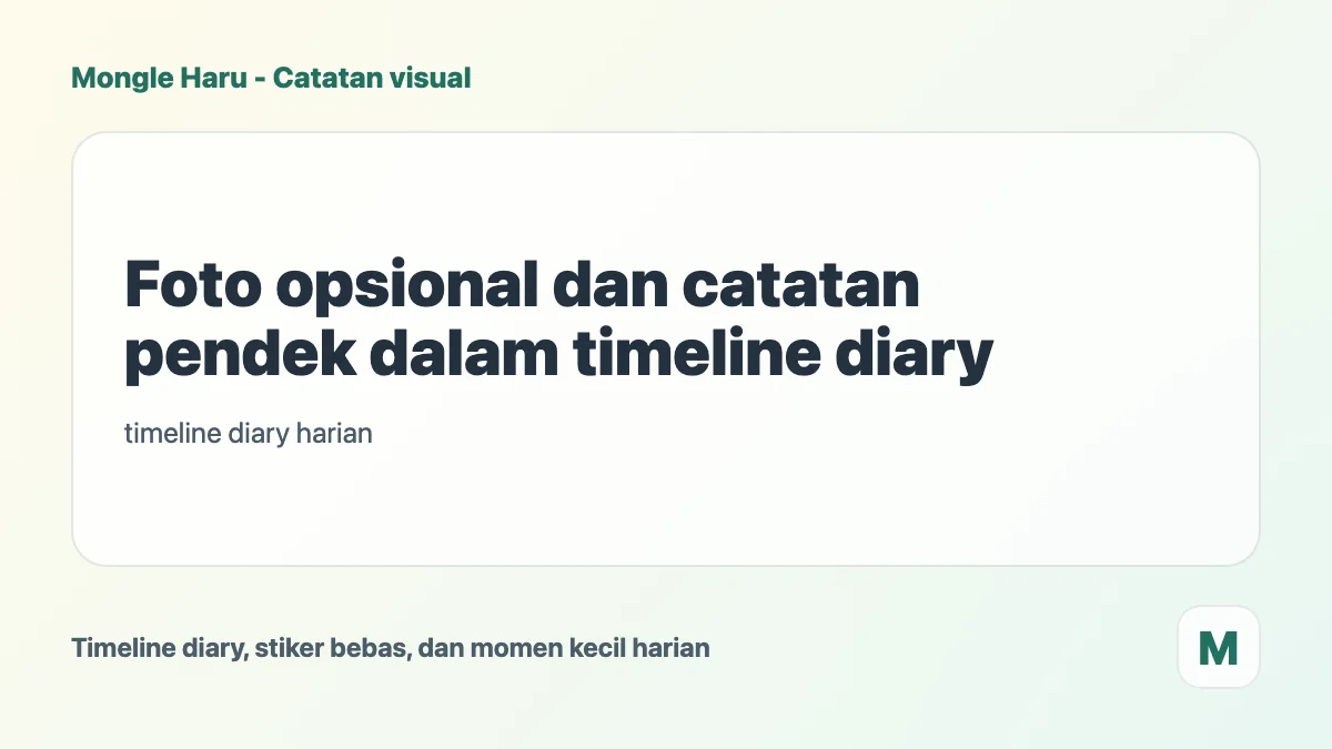 Foto opsional dan catatan pendek dalam timeline diary