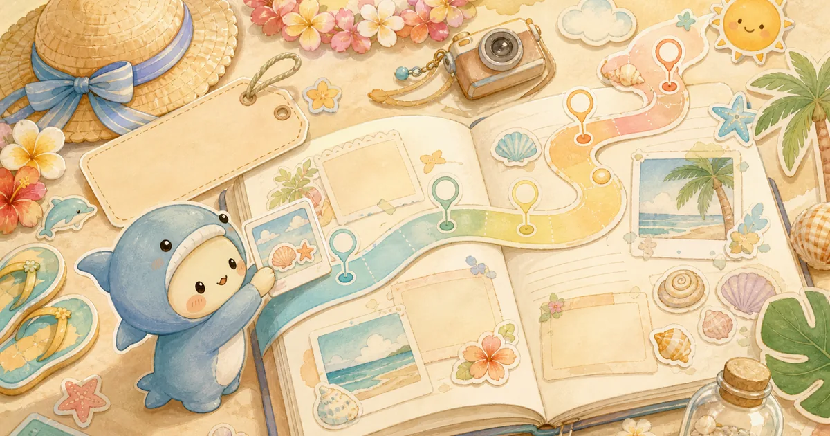 Thumbnail blog timeline diary saat liburan bergaya curation banner Mongle Haru