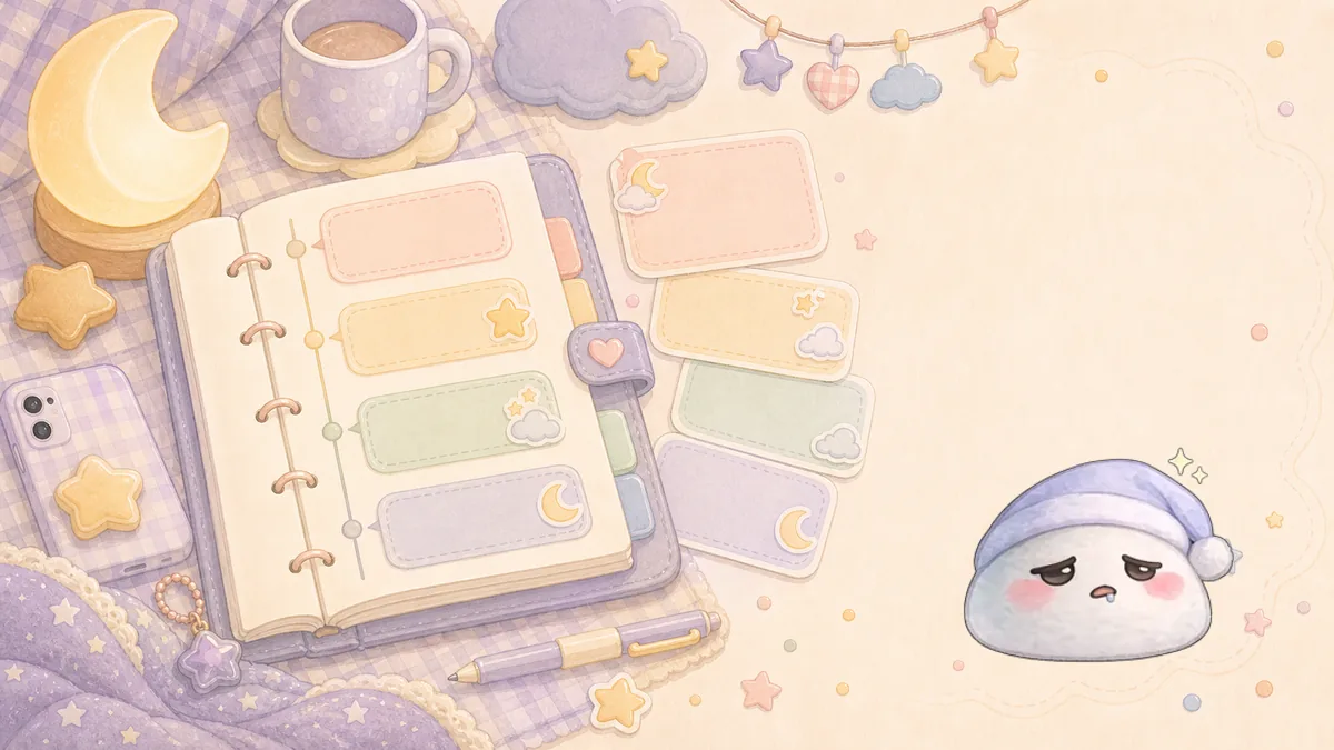 Timeline Diary Sebelum Tidur dengan catatan kecil di Mongle Haru