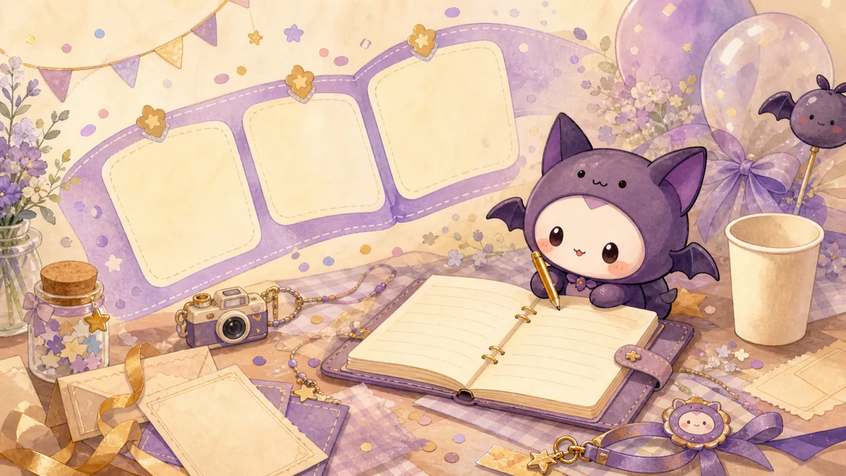 Ilustrasi timeline diary setelah acara dengan suasana diary Mongle Haru