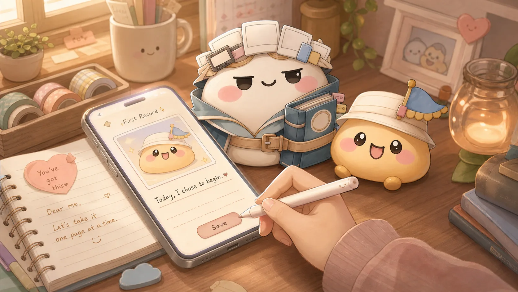 App ghi cảm xúc cho người mới bắt đầu bằng sticker và một dòng