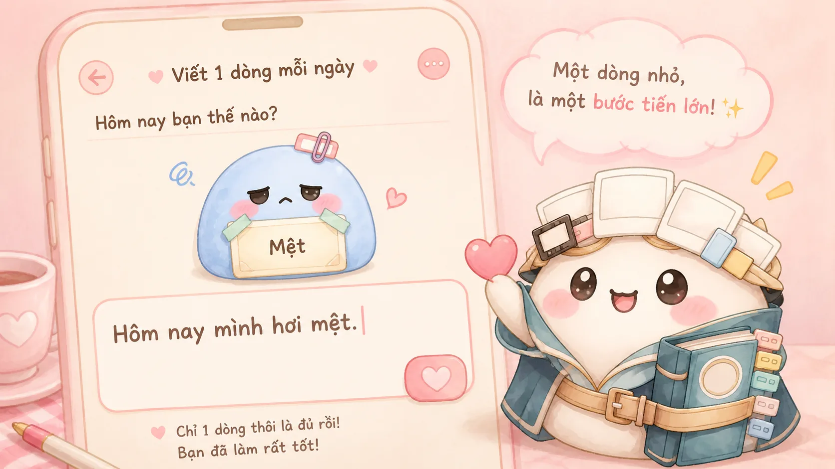 Viết một dòng để thử bản miễn phí của app nhật ký Android