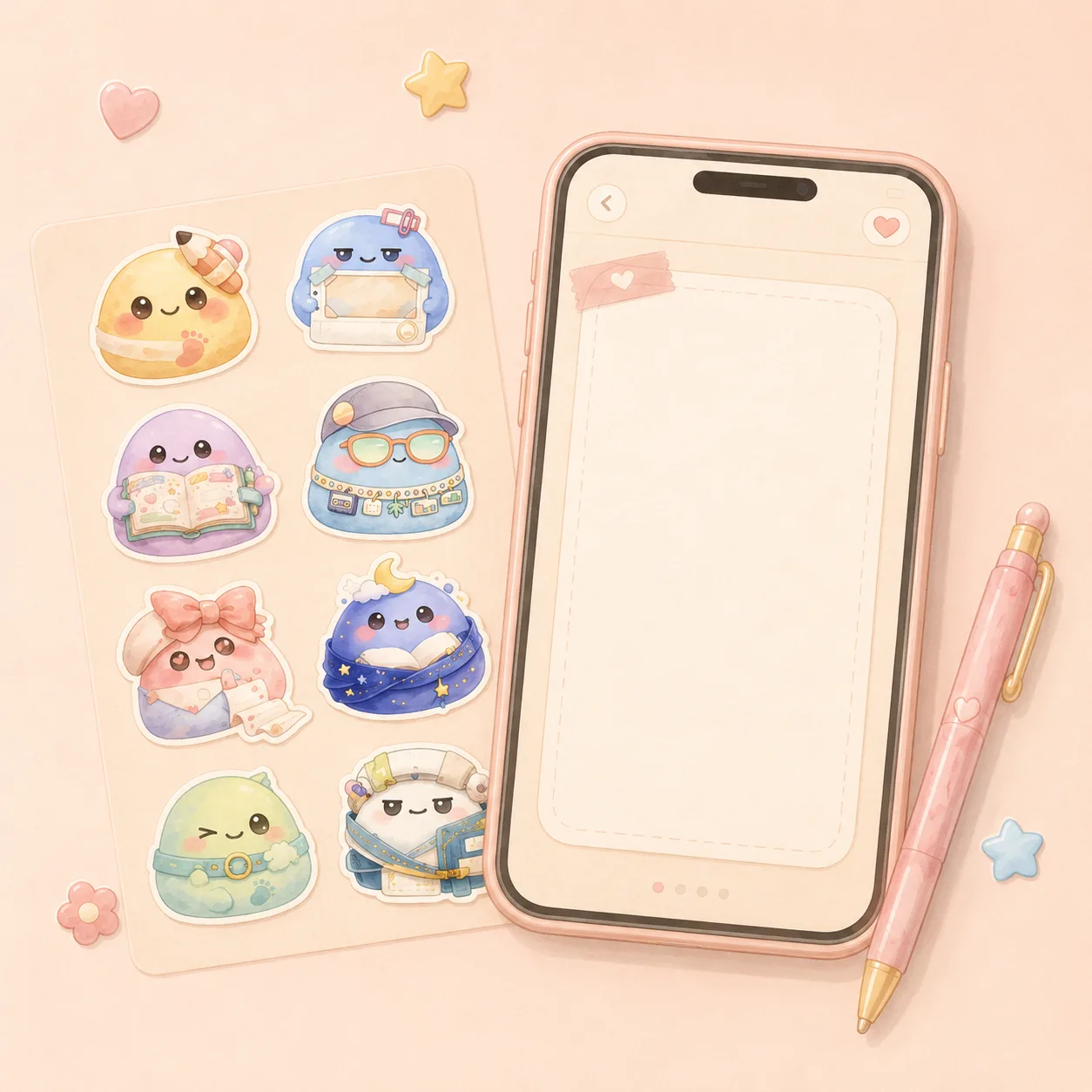 Lưu ngày đầu tiên bằng sticker và một dòng nhật ký