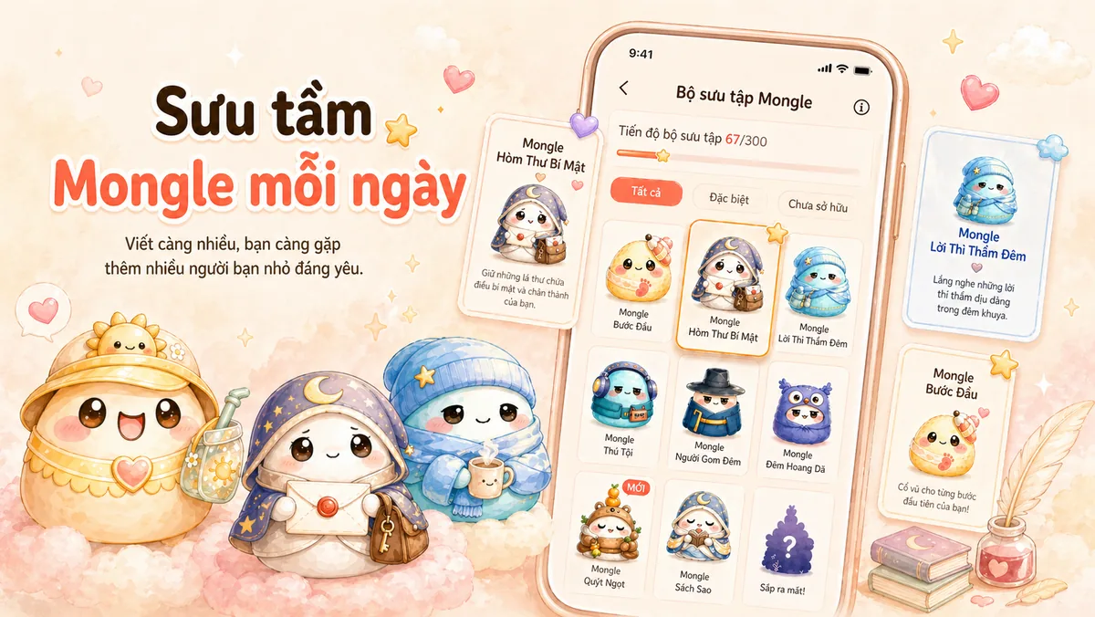 Sưu tập nhân vật Mongle dễ thương khi duy trì thói quen viết nhật ký mỗi ngày