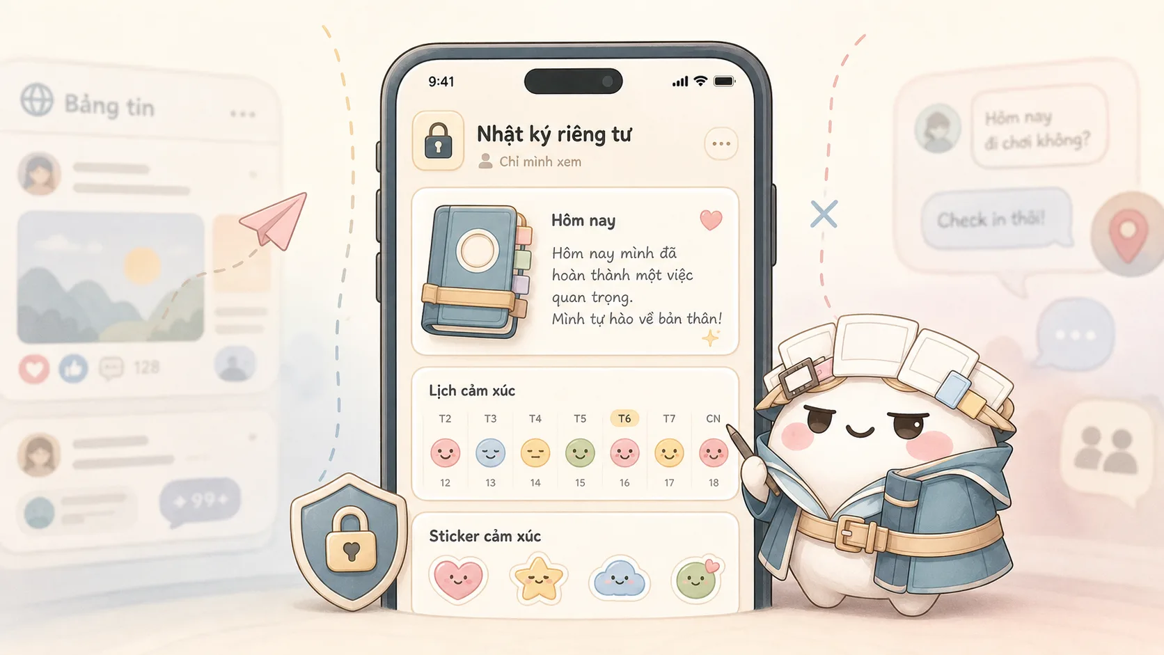 Kiểm tra riêng tư thông báo khóa và quảng cáo trong app nhật ký