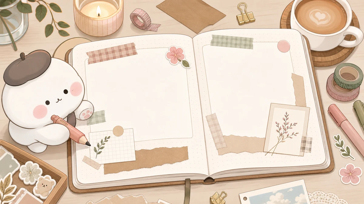 Minh họa bullet journal Hàn Quốc theo phong cách curation Mongle Haru
