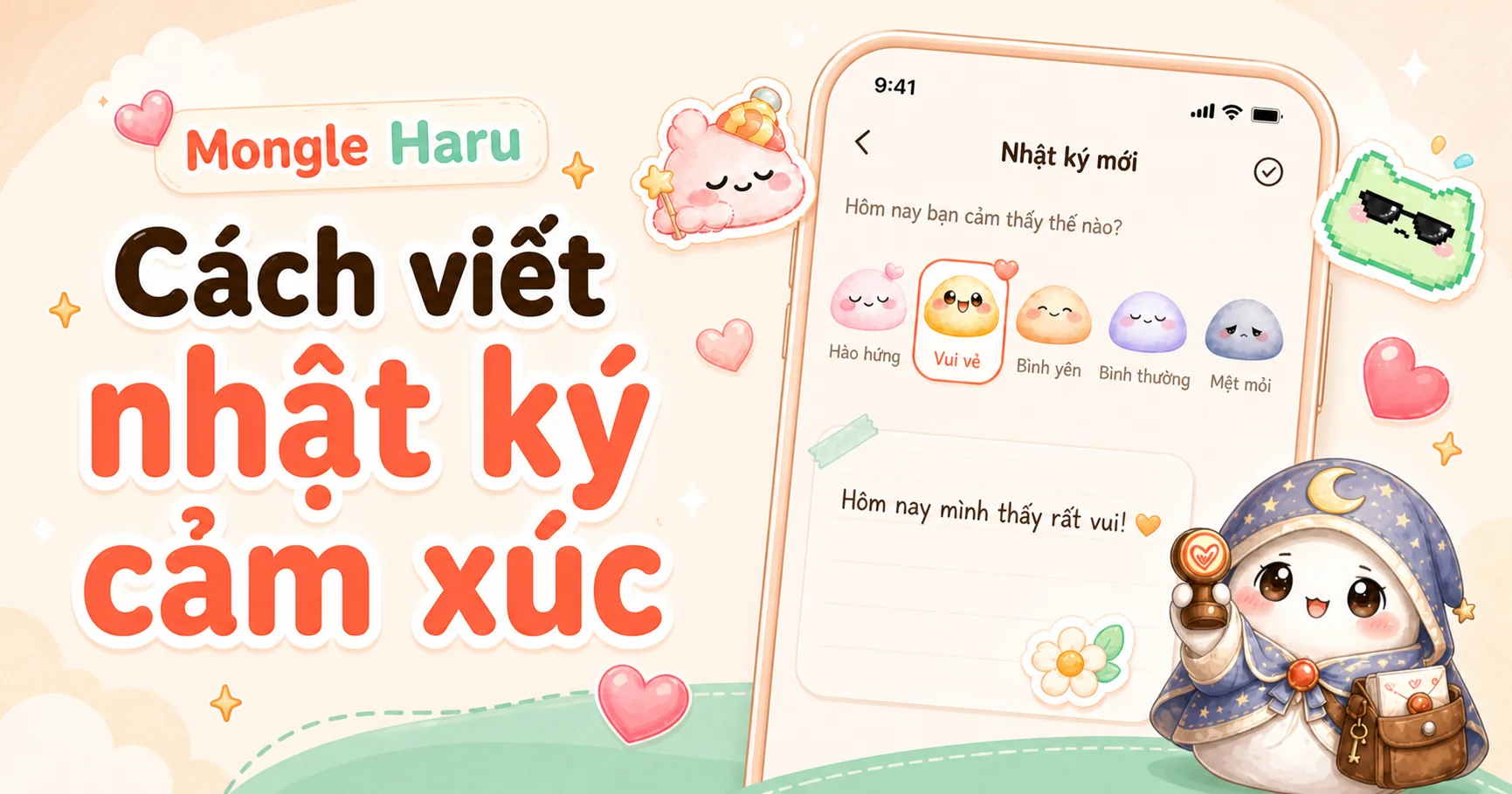 Cách viết nhật ký cảm xúc bằng sticker và một dòng ngắn