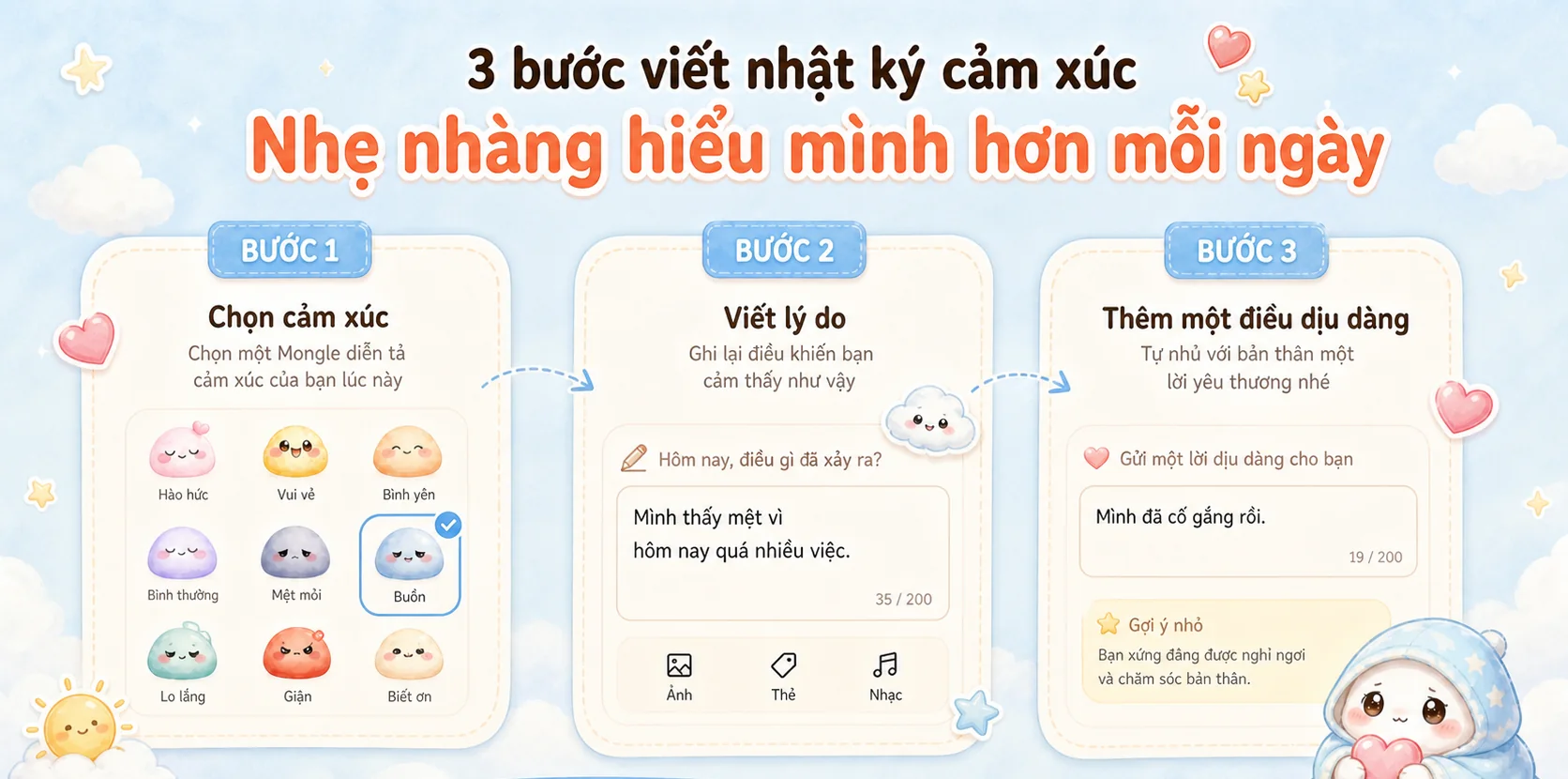 Ba bước viết nhật ký cảm xúc cho người mới bắt đầu