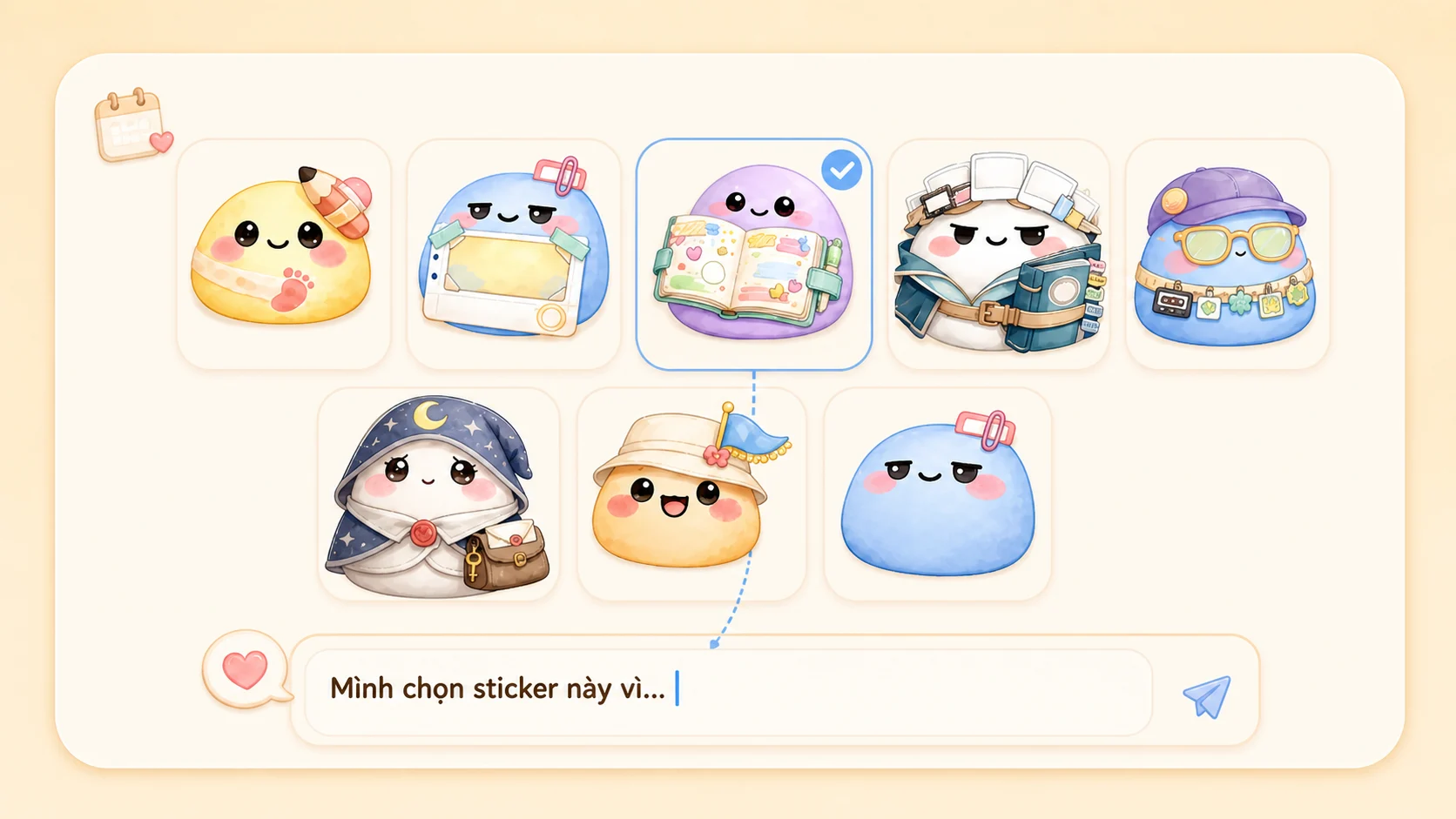 Mongle Haru giúp bắt đầu prompt nhật ký bằng sticker và Mongle đồng hành