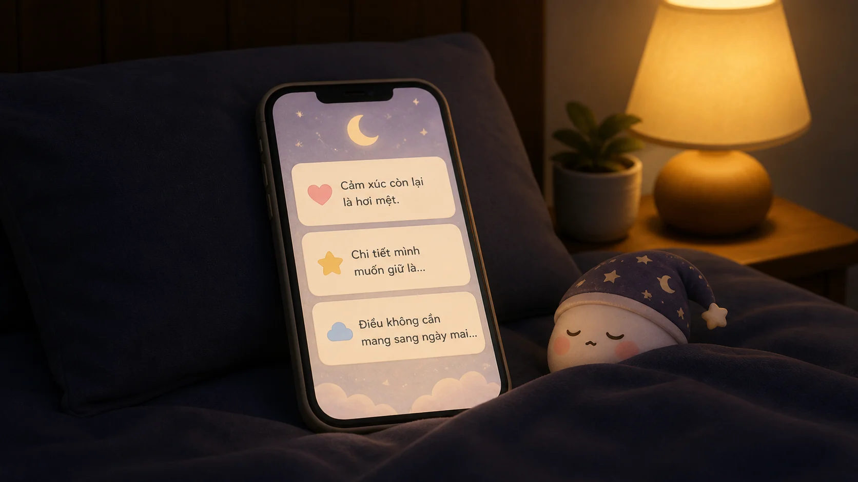 Ý tưởng nhật ký cute nhẹ trước khi ngủ
