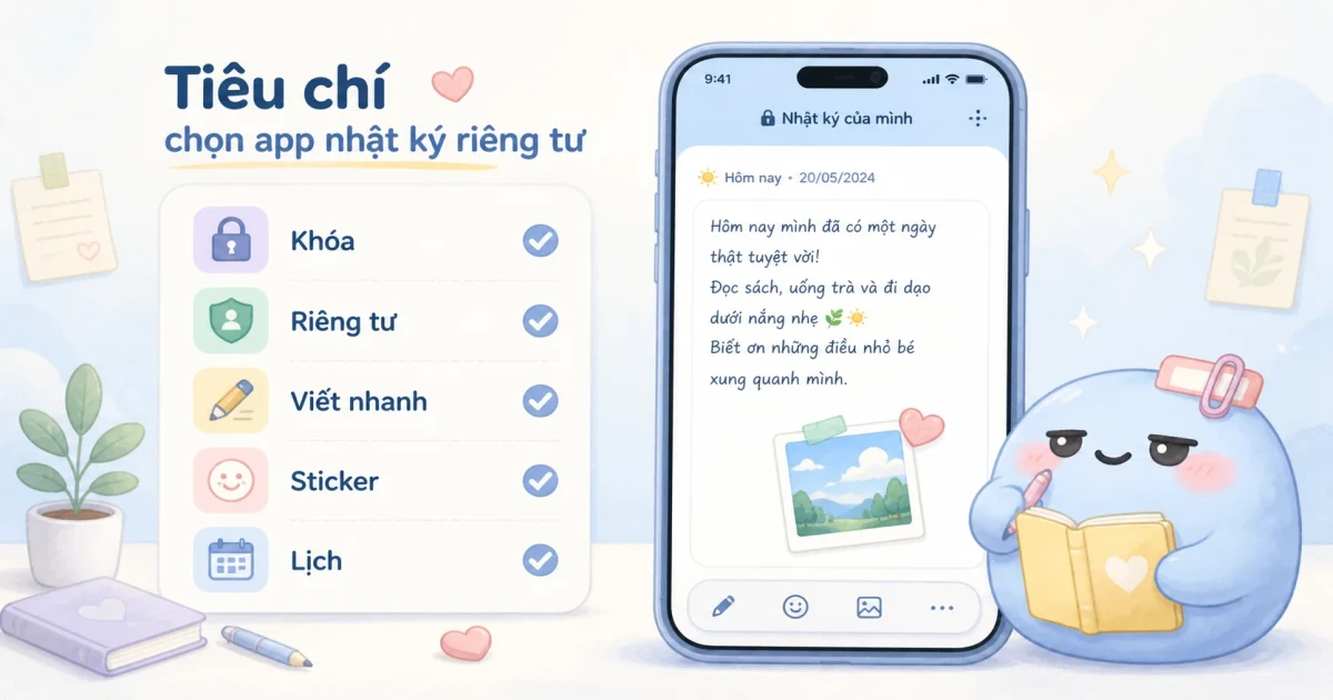 Checklist trước khi lưu nhật ký trên app
