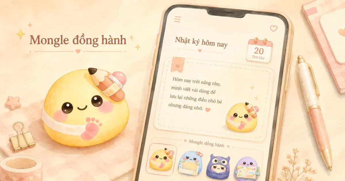 Mongle Haru app ghi nhật ký cute với Mongle đồng hành