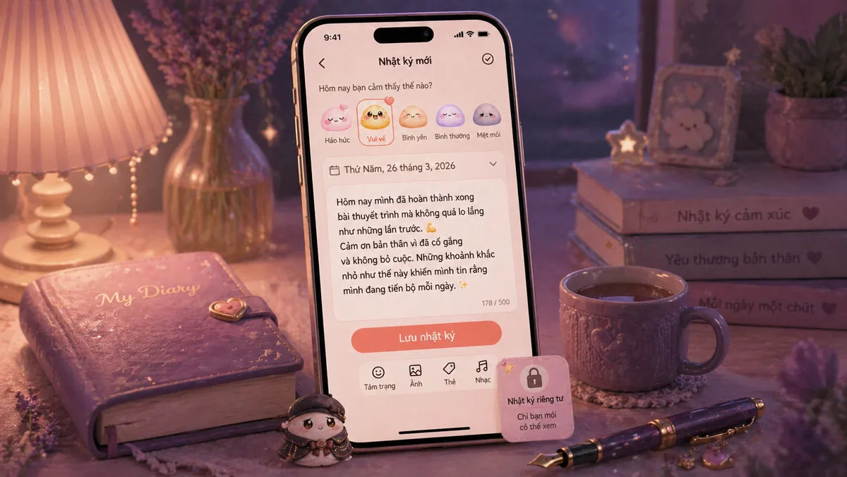Viết nhật ký riêng tư trên điện thoại