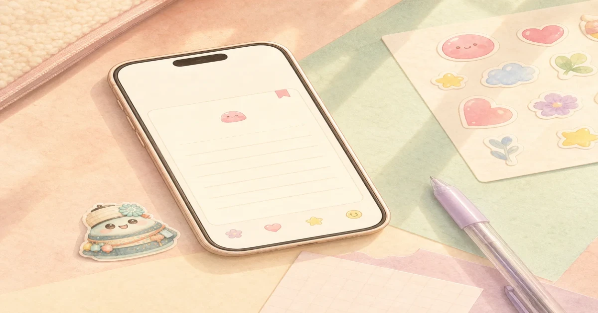 Nhật ký cute cho học sinh với sticker và trang viết riêng tư