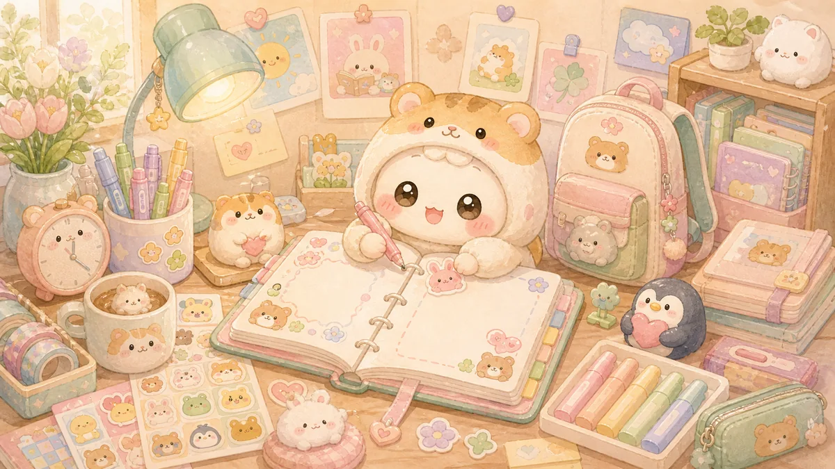 Minh họa Mongle Haru cho nhật ký học sinh cute