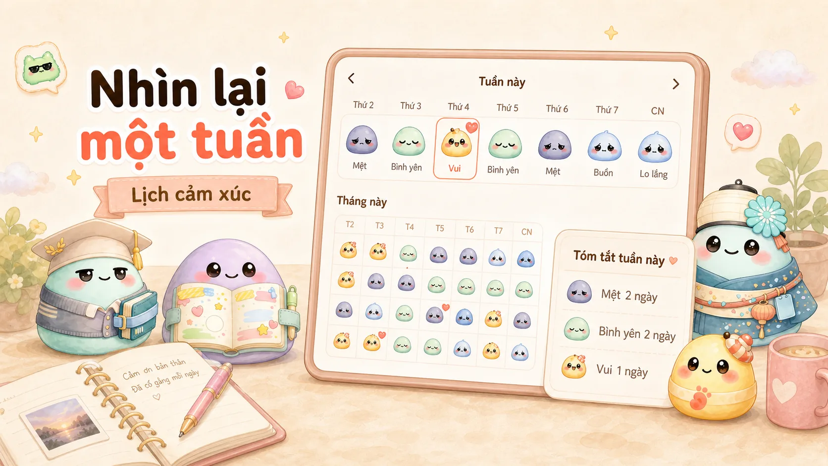 Nhìn lại sticker cảm xúc theo tuần