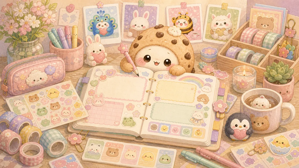 Minh họa Mongle Haru cho trang trí sổ bullet journal cute