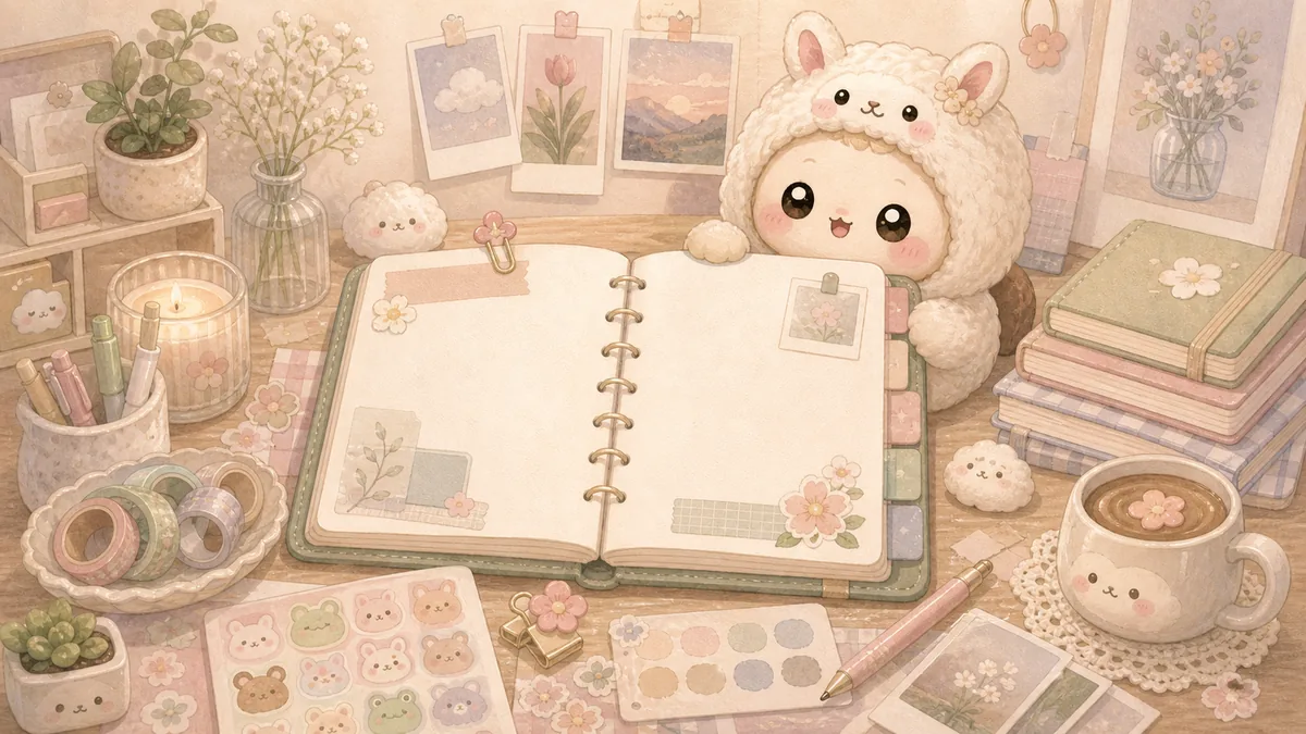 Minh họa Mongle Haru cho trang trí sổ tay học sinh aesthetic