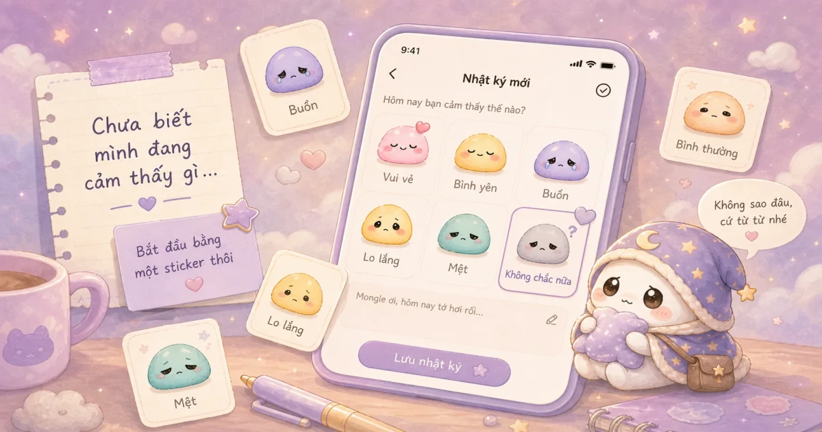 Chọn sticker khi cảm xúc đang rối để bắt đầu viết vài dòng bình tĩnh hơn