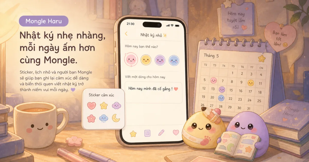 Viết nhật ký mỗi ngày nhẹ nhàng cùng Mongle Haru